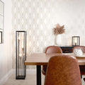 Camden Wave Wallpaper in Neutral and Gold