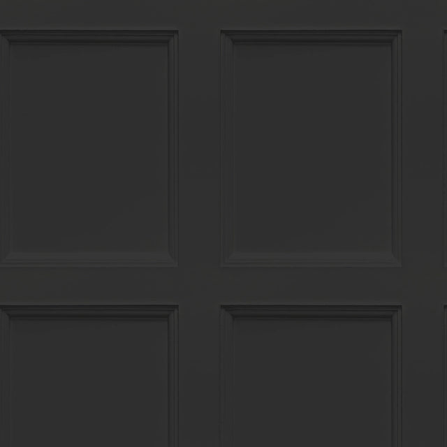 Classic Wood Panel Wallpaper in Charcoal