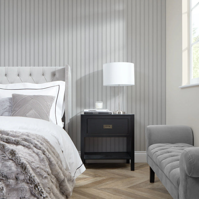 Contemporary Wood Slat Silvery Grey