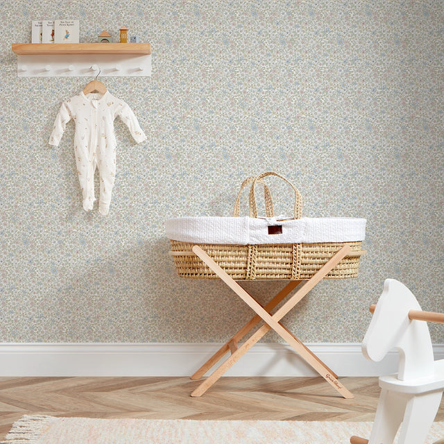 Ditsy Gardenia Wallpaper in Soft Pastels