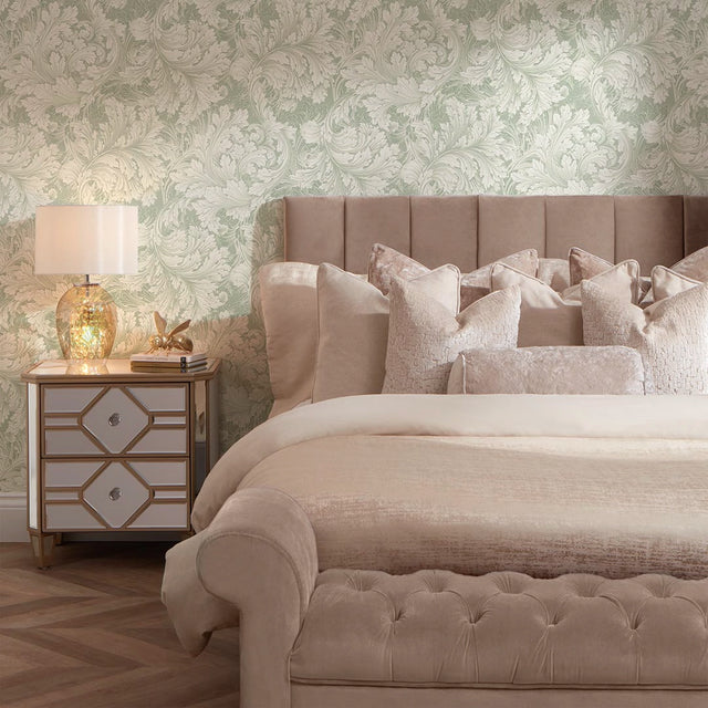 Eternal Leaf Wallpaper in Green and Cream