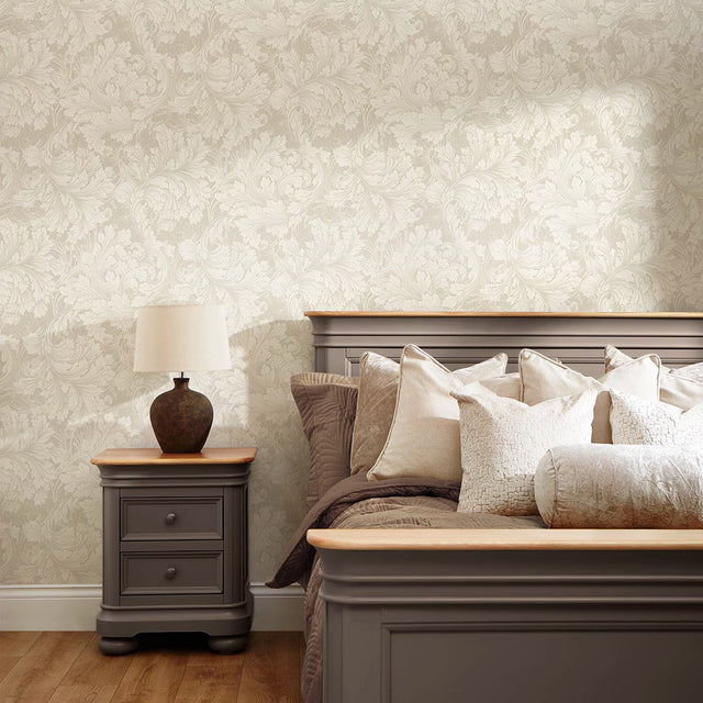 Eternal Leaf Wallpaper in Taupe and Cream