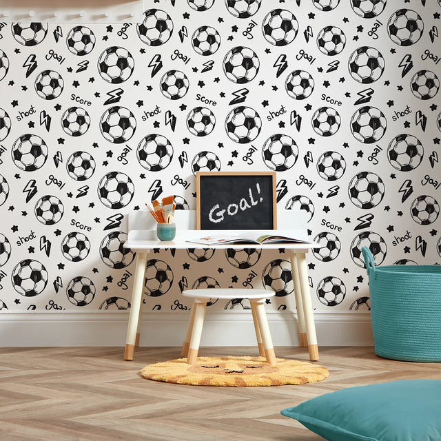 Goal! Wallpaper in Monochrome