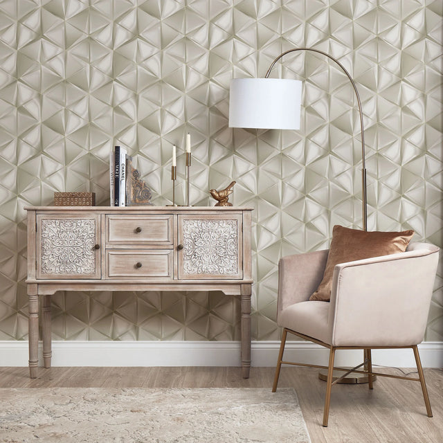 Nera Geo Wallpaper in Taupe