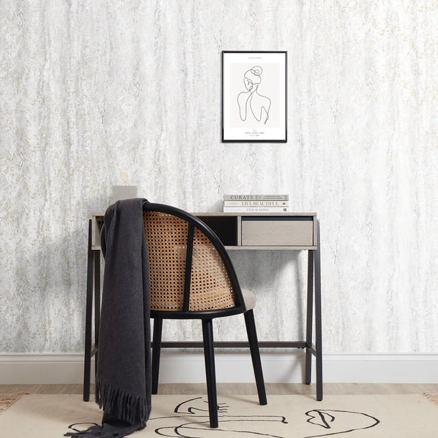 Sirrus Metallic Marble Wallpaper in Grey