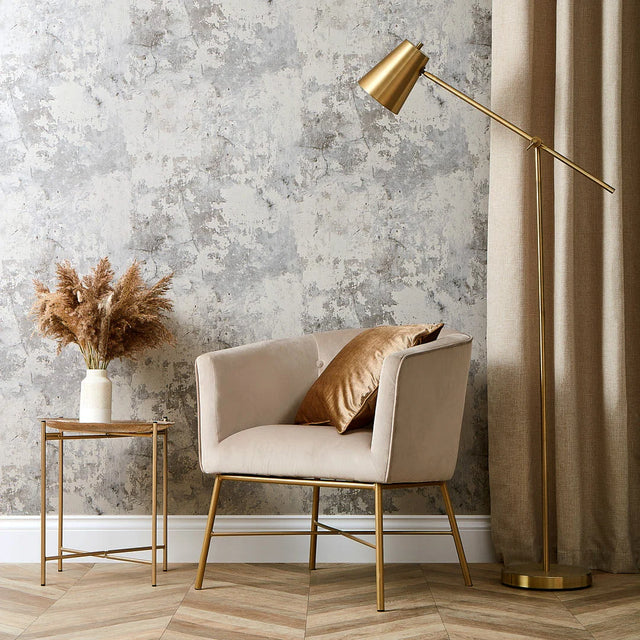 Patina Concrete Effect Wallpaper in Grey