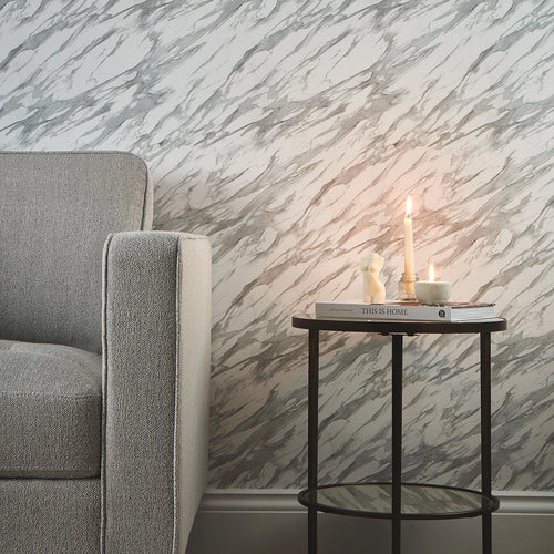 Modern Marble Wallpaper in Grey