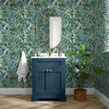 Jungle Fever Wallpaper in Teal and Green