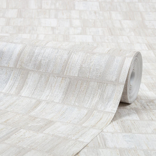 Messina Tile Wallpaper in Beige and Gold