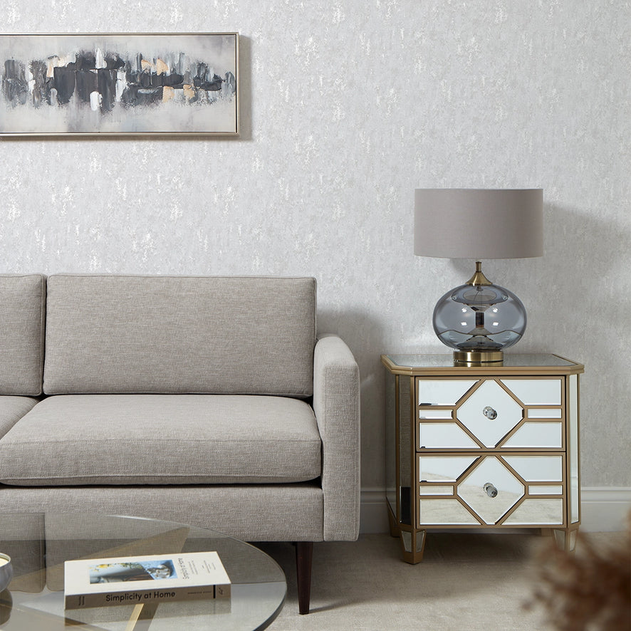 Milan II Wallpaper in Grey and Silver