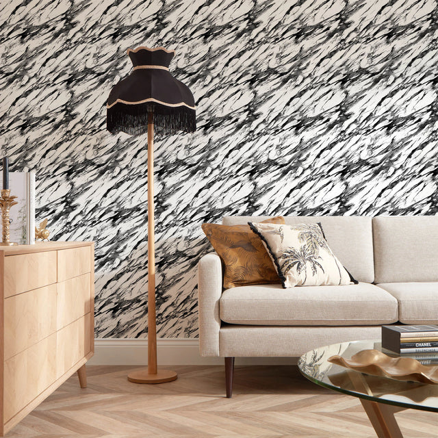 Modern Marble Wallpaper in Black and White
