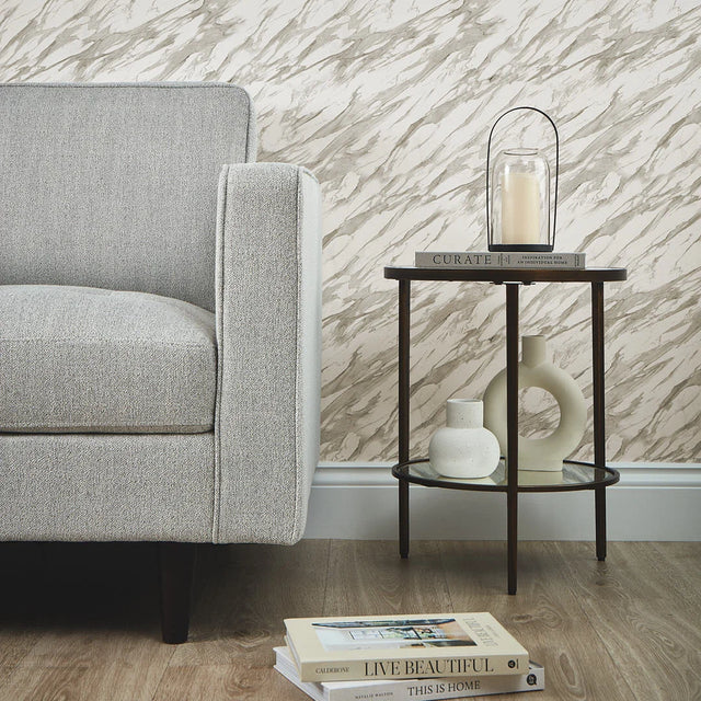Modern Marble Wallpaper in shades of Cream