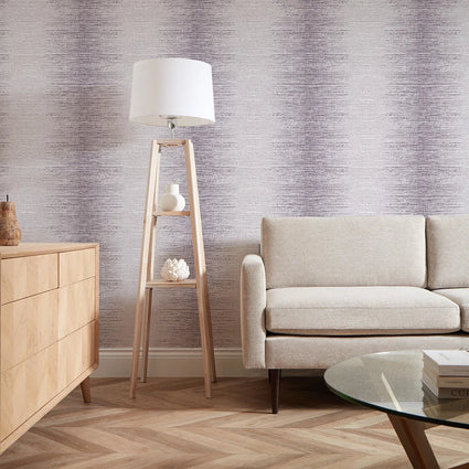 Ombre Crushed Stripe Wallpaper in Heather