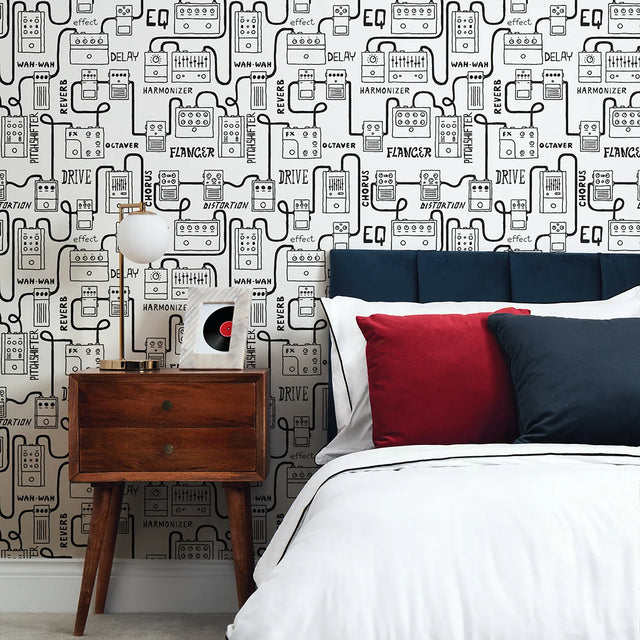 Pedal to the Metal Wallpaper in Black and White