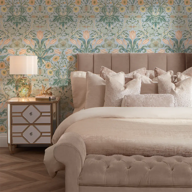 Pomegranate Grove Wallpaper in Blue