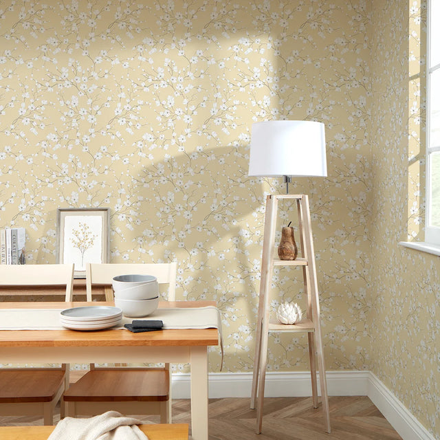Spring Blossom Wallpaper in Yellow