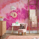 Totally Tie Dye Mural in Bright Pinks
