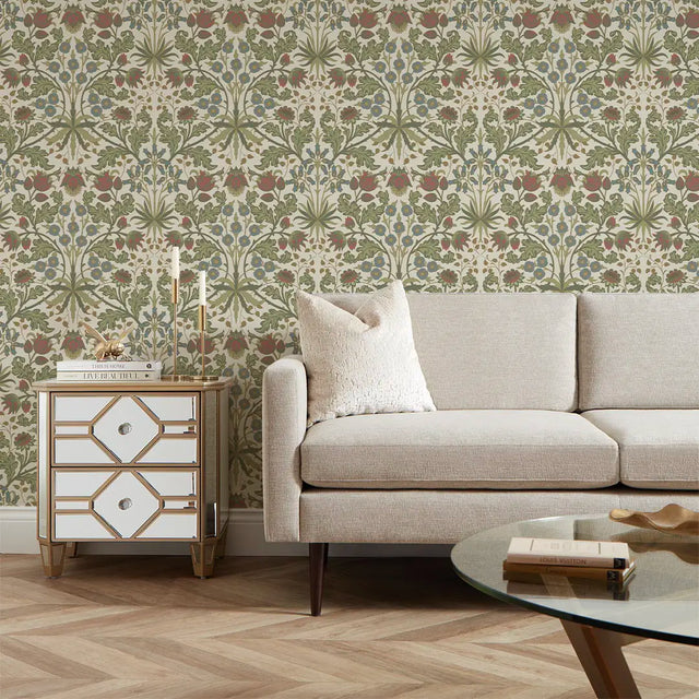 Tulip Trellis Wallpaper in Cream