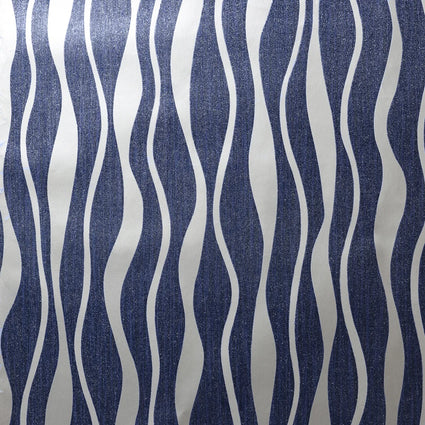 Metallic Wave Wallpaper in Navy and Silver