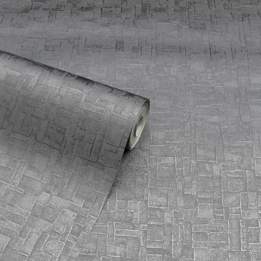 Basalt Texture Wallpaper in Gunmetal