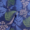 Botanical Fern Wallpaper in Navy and Grey