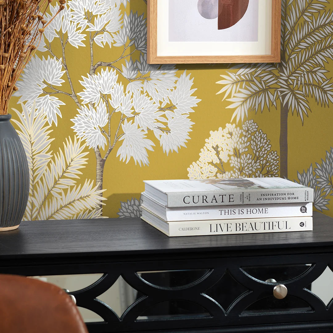 Acacia Tree Wallpaper in Ochre