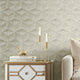 Architectural Concrete Wallpaper Beige and Gold