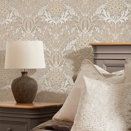 Artist's Garden Wallpaper in Shades of Cream