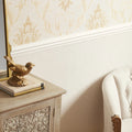 Aurora Shimmer Wallpaper in Shimmering Ivory with Gold