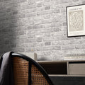Battersea Brick Wall Effect Wallpaper in Grey