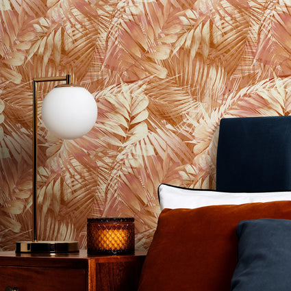 Belize Tropical Wallpaper in Terracotta