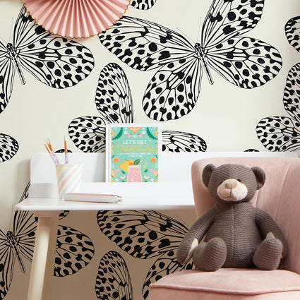 Pink cow pattern Wallpaper - Peel and Stick or Non-Pasted