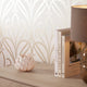 Camden Damask Wallpaper in Neutral and Gold