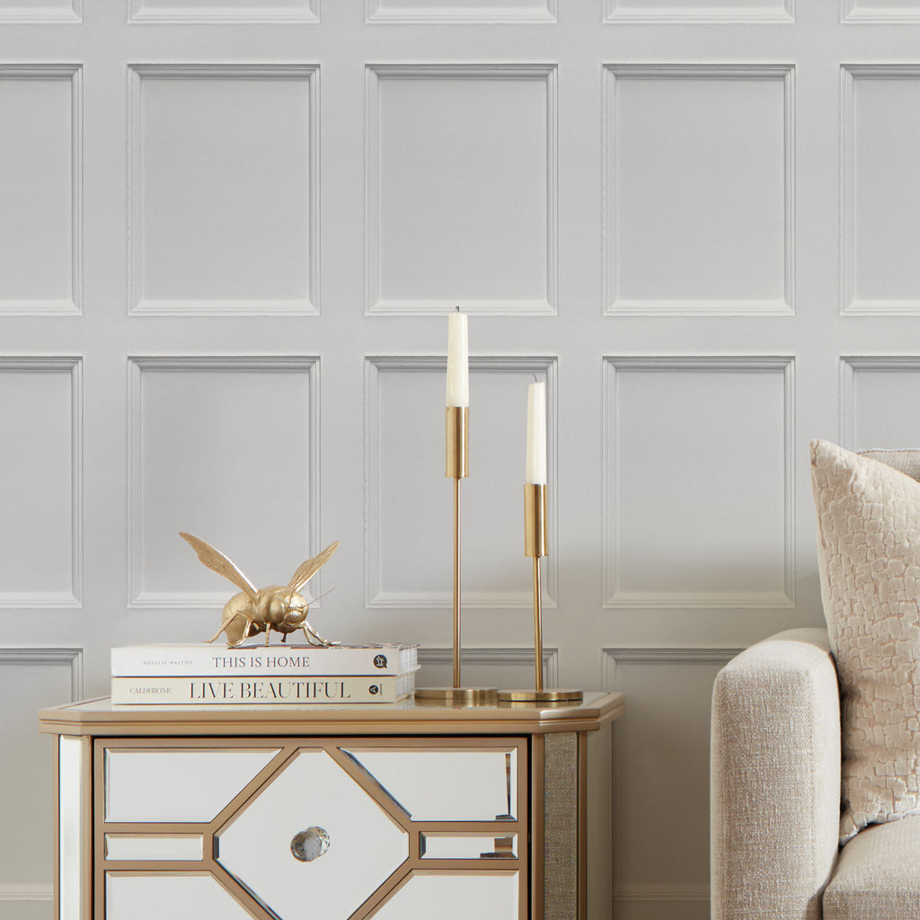 Wood Panel Wallpaper in Stone I Love Wallpaper