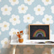 Ditsy Daisy Wallpaper in Soft Blue