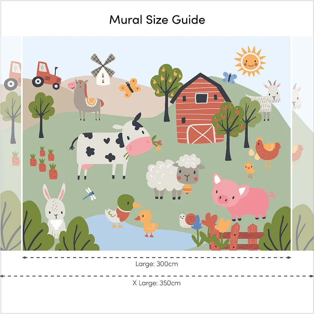 Down On The Farm Full Wall Mural in Multicoloured – I Love Wallpaper