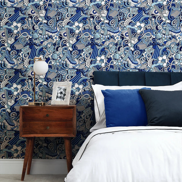 Dream Team Wallpaper in Blue and White