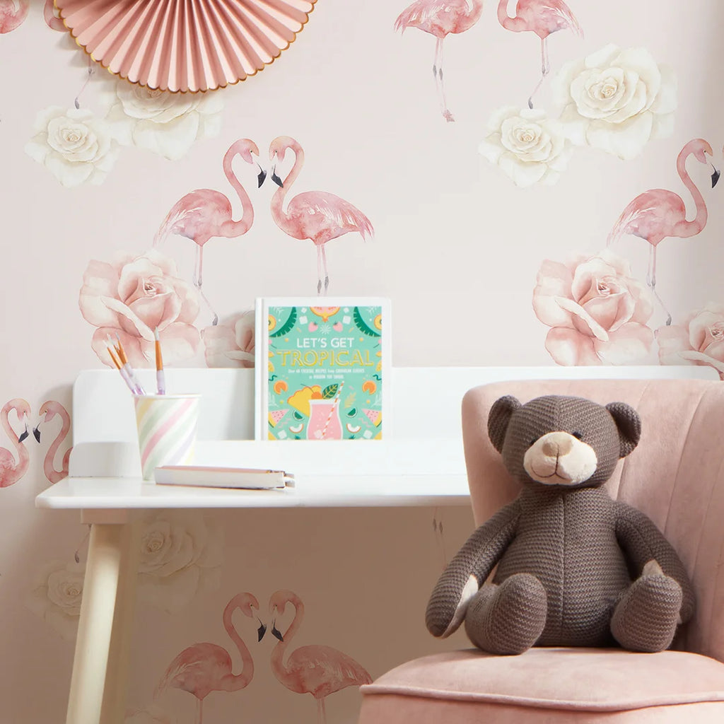 Floral Flamingo Wallpaper Soft Pink – I Love Wallpaper