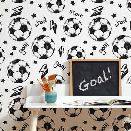 Goal! Wallpaper in Monochrome