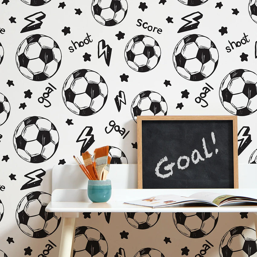 Goal! Wallpaper in Monochrome