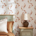 Trailing Eucalyptus Wallpaper in Autumn Browns and Oranges
