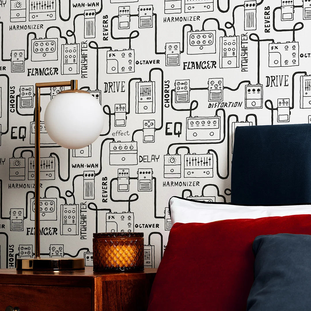 Pedal to the Metal Wallpaper in Black and White