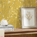 Summer Meadow Wallpaper in Mustard