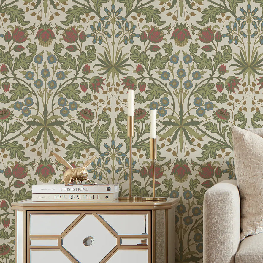 Tulip Trellis Wallpaper in Cream – I Love Wallpaper
