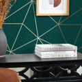 Zara Shimmer Metallic Geometric Wallpaper in Emerald and Gold