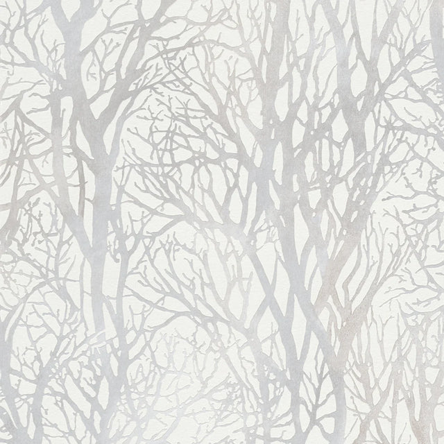 Woodland Shadow Wallpaper in Grey