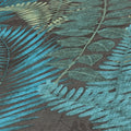 Fern Foliage Wallpaper in Teal on Charcoal