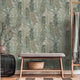 Fern Foliage Wallpaper in Green on Beige