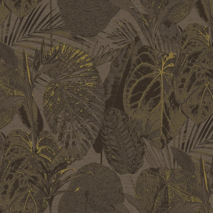 Exotic Oasis Wallpaper in Chocolate Brown