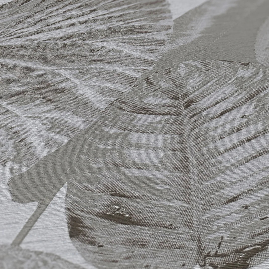 Exotic Oasis Wallpaper in Grey